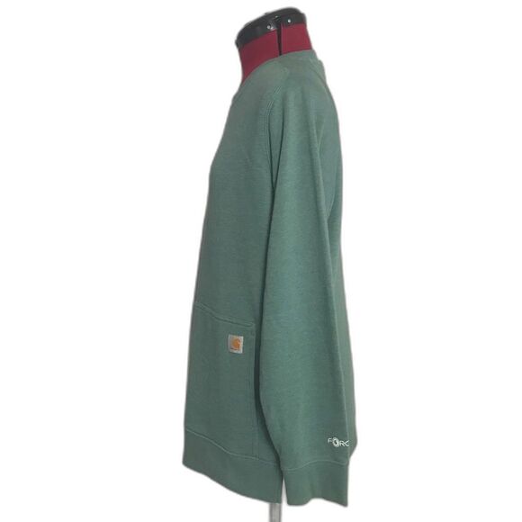 Carhartt Relaxed Fit Lightweight Sweatshirt Women's Size Small (4-6) Teal Green - Picture 3 of 9